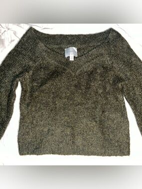Jason Wu Olive Green Heathered Men's Crewneck Sweater